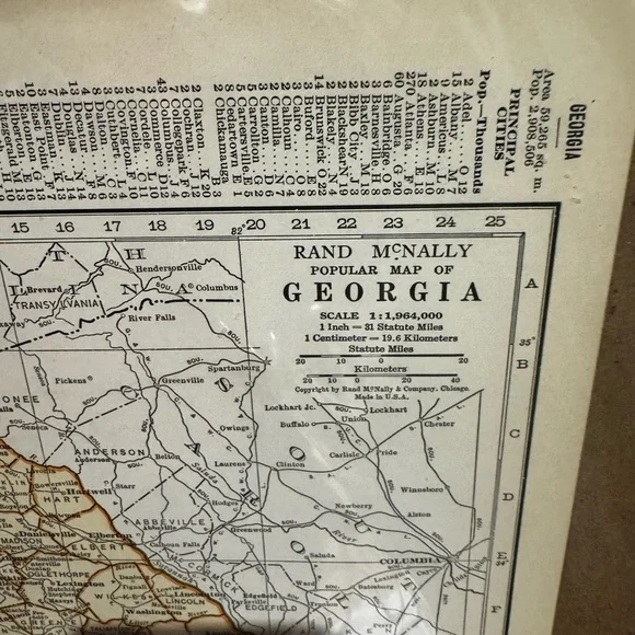 Wall Art - Vintage North Carolina Georgia and Florida Map Prints (set of 3) - Picture 4 of 12